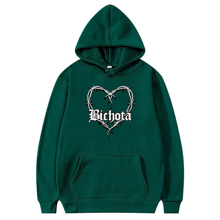 Women's hoodie with unique heart design and embroidered lettering Lisslune