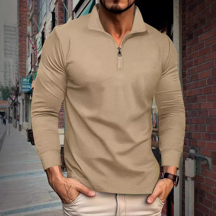 Men's functional pullover with short zipper and sporty cut Lisslune