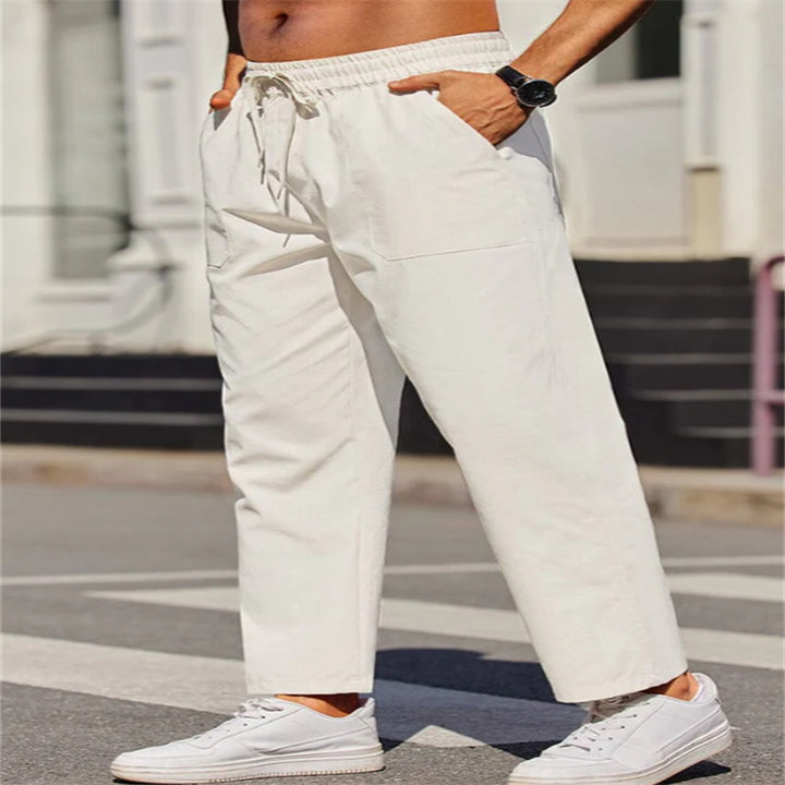 Men's leisure pants made of lightweight, breathable material with elastic waistband and practical pockets Lisslune