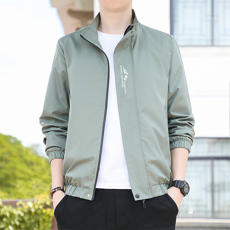 Men's lightweight transitional jacket with high collar and practical pockets Lisslune