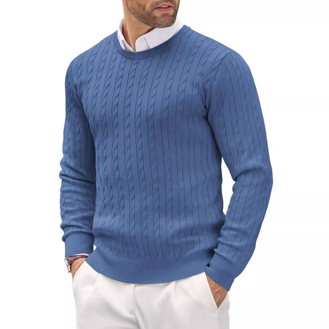 Men's knit sweater with textured cable pattern Lisslune