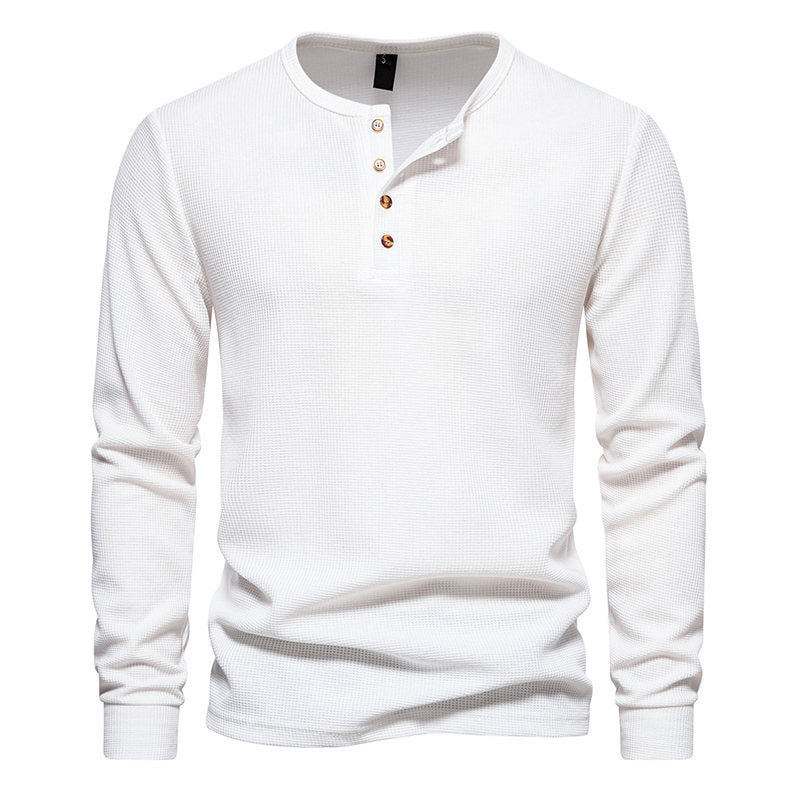 Men's Long Sleeve Shirts with Button Placket Lisslune