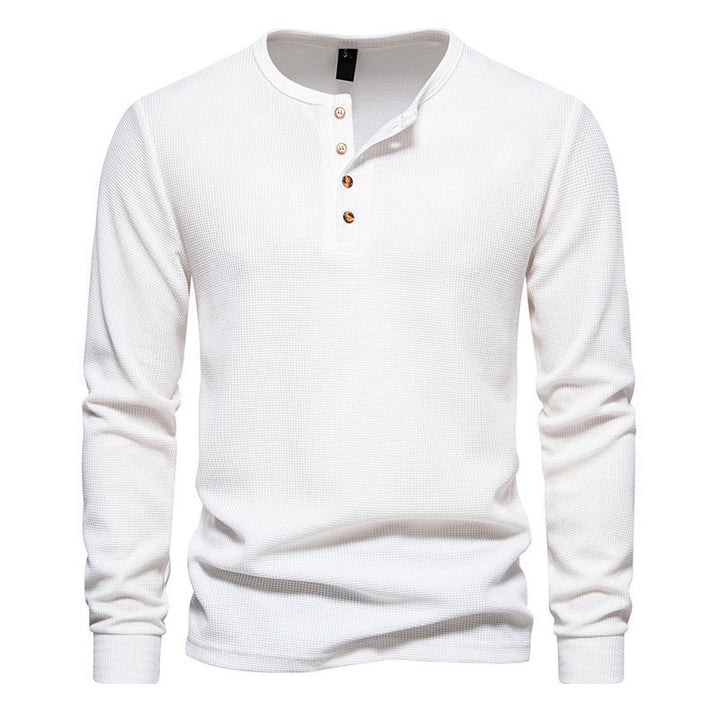 Men's Long Sleeve Shirts with Button Placket Lisslune
