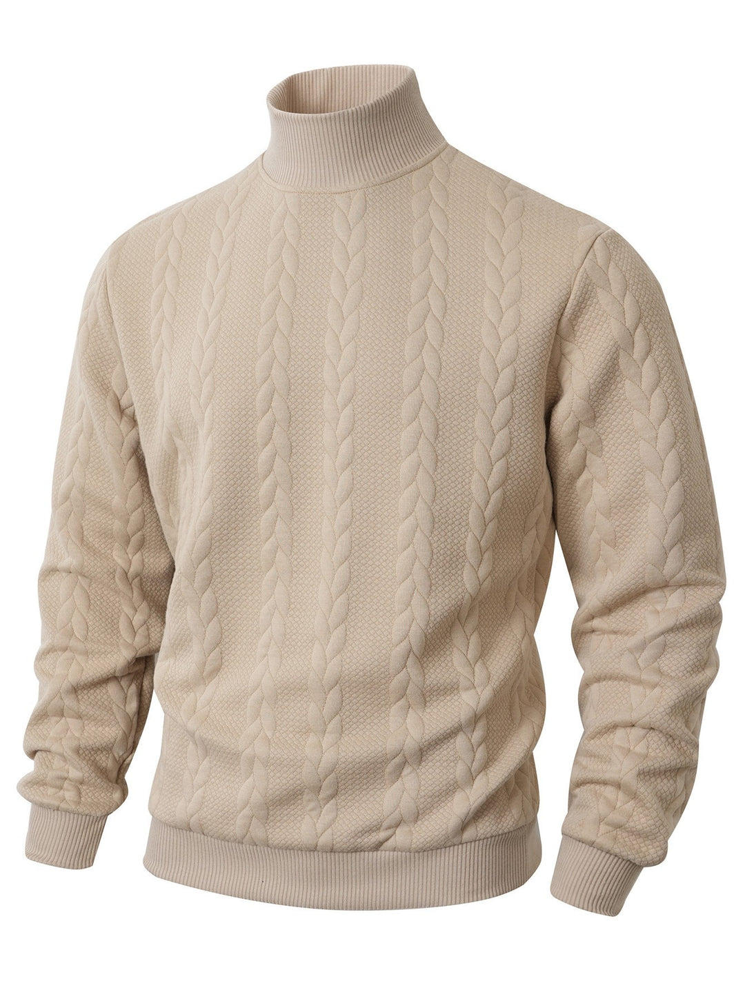 Men's stylish sweater with textured stand-up collar Lisslune