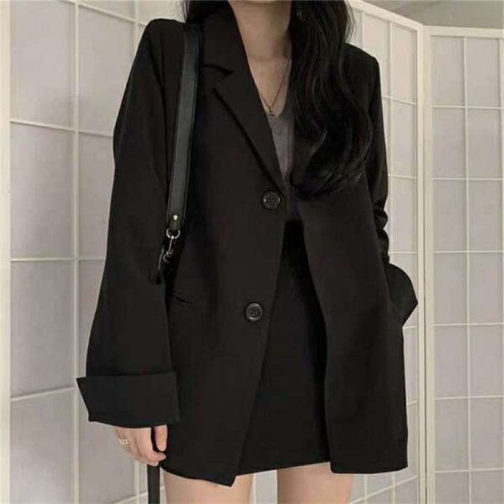 Women Elegant Blazer with Two-Button Closure and Loose Fit Lisslune