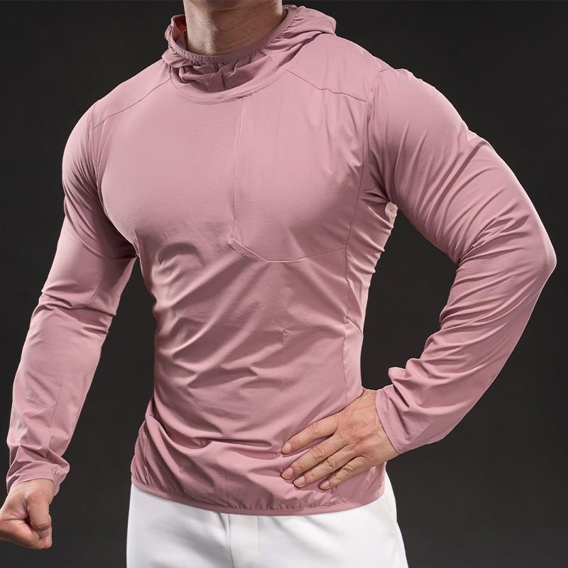 Men's Breathable Long Sleeve Shirt with Hood Lisslune