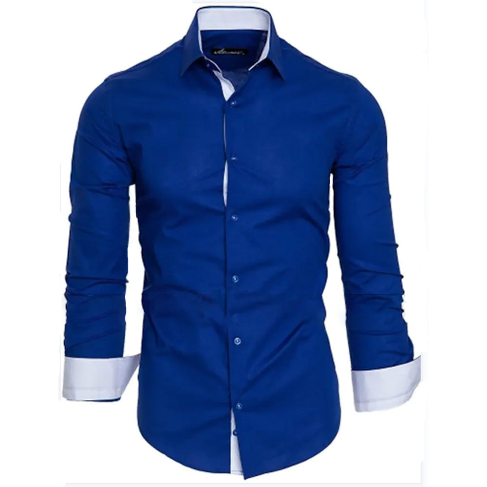 Men's elegant long-sleeve shirt with contrasting cuffs Lisslune