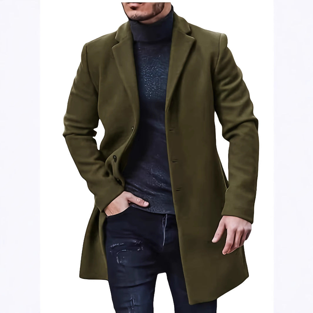 Men's elegant wool coat with slim fit Lisslune