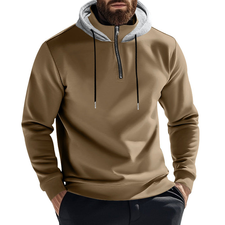 Men's sporty hoodie with half-zip and breathable material Lisslune