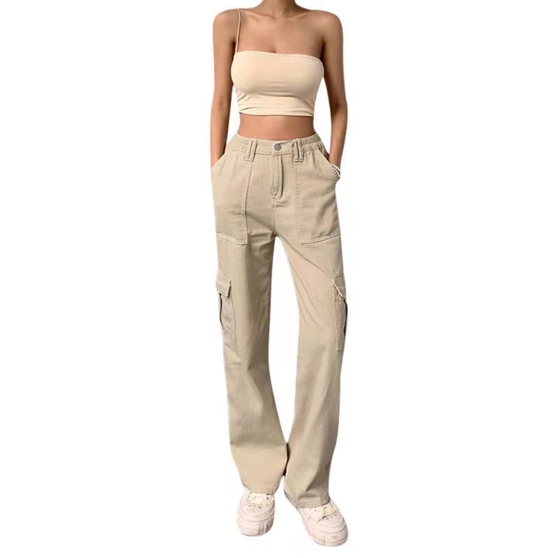 Women's cargo pants with a casual cut and practical side pockets Lisslune