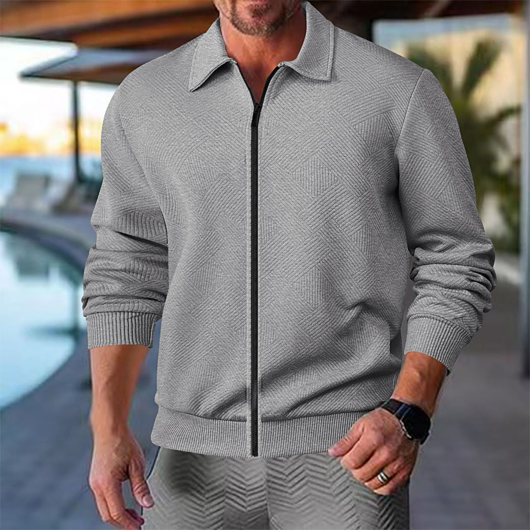 Men's Lightweight Casual Jacket with Textured Design Lisslune