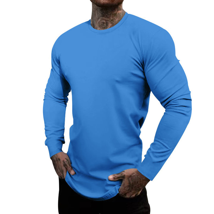 Men's long-sleeve T-shirt made of cotton blend with elastic fit and moisture-wicking technology Lisslune