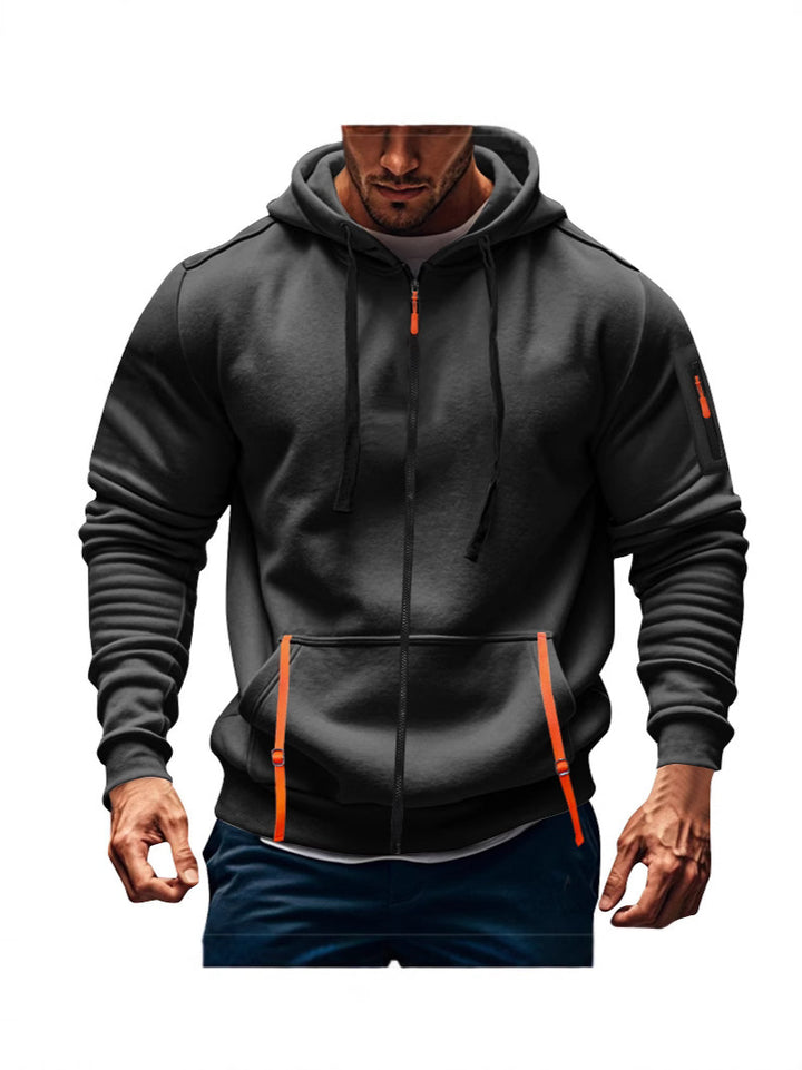 Men's sporty hoodie with practical zippered pockets Lisslune