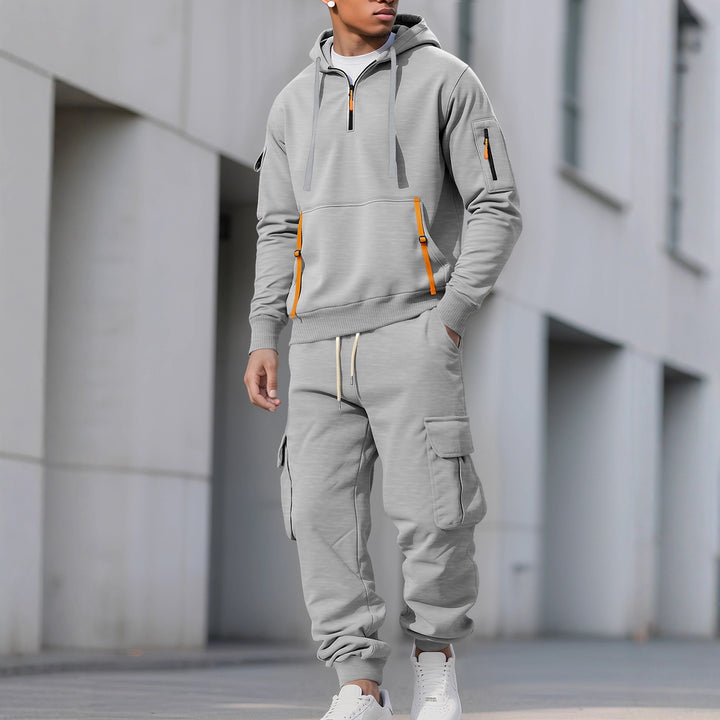 Men's Functional Sports Set with Hood and Practical Pockets Lisslune
