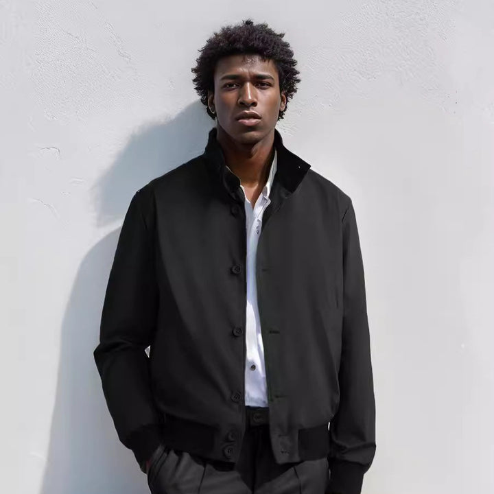 Men's stylish leisure jacket with protective high collar and practical pockets Lisslune