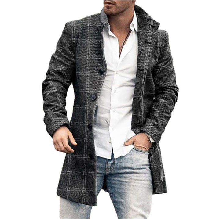 Men's wool coat in modern check design with tailored fit Lisslune