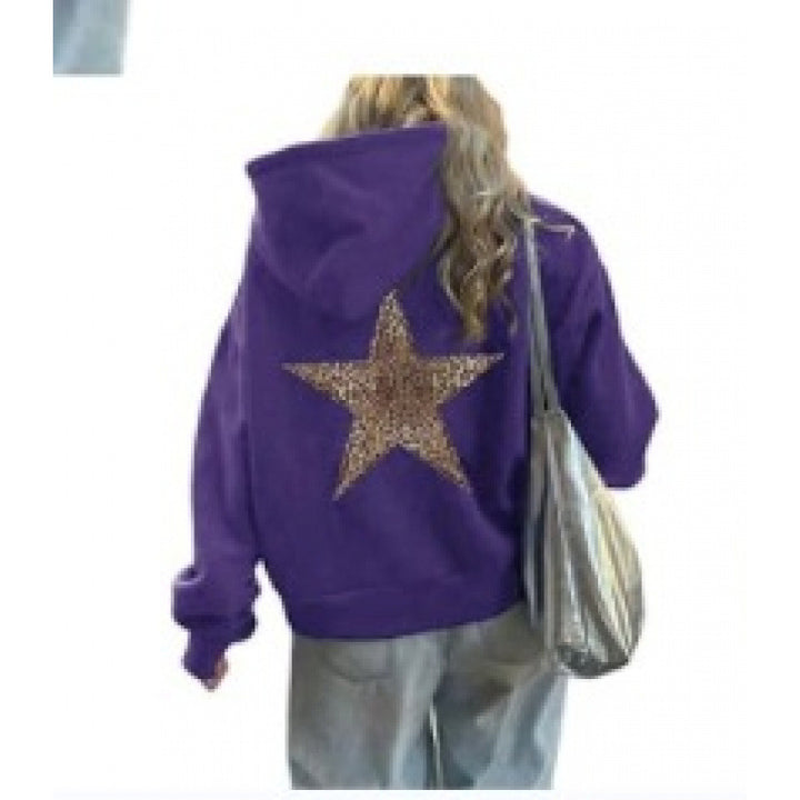 Women’s Hoodie with Glittering Star Motif Lisslune