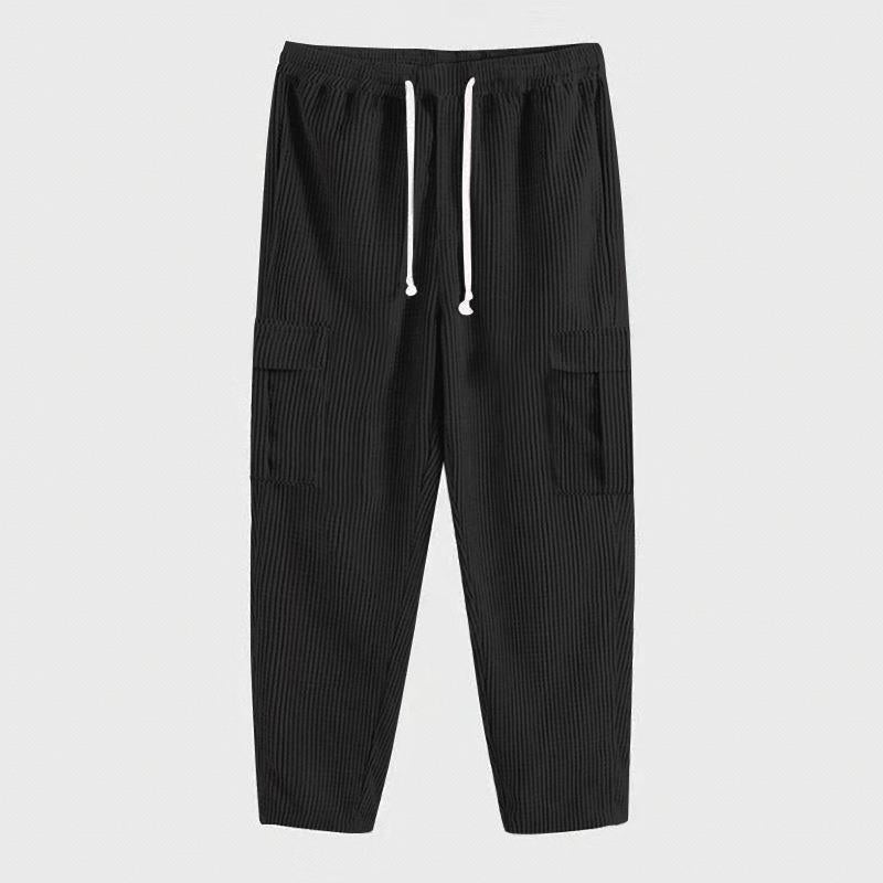 Men's cargo pants with elastic waistband and practical side pockets Lisslune