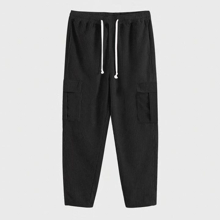 Men's cargo pants with elastic waistband and practical side pockets Lisslune