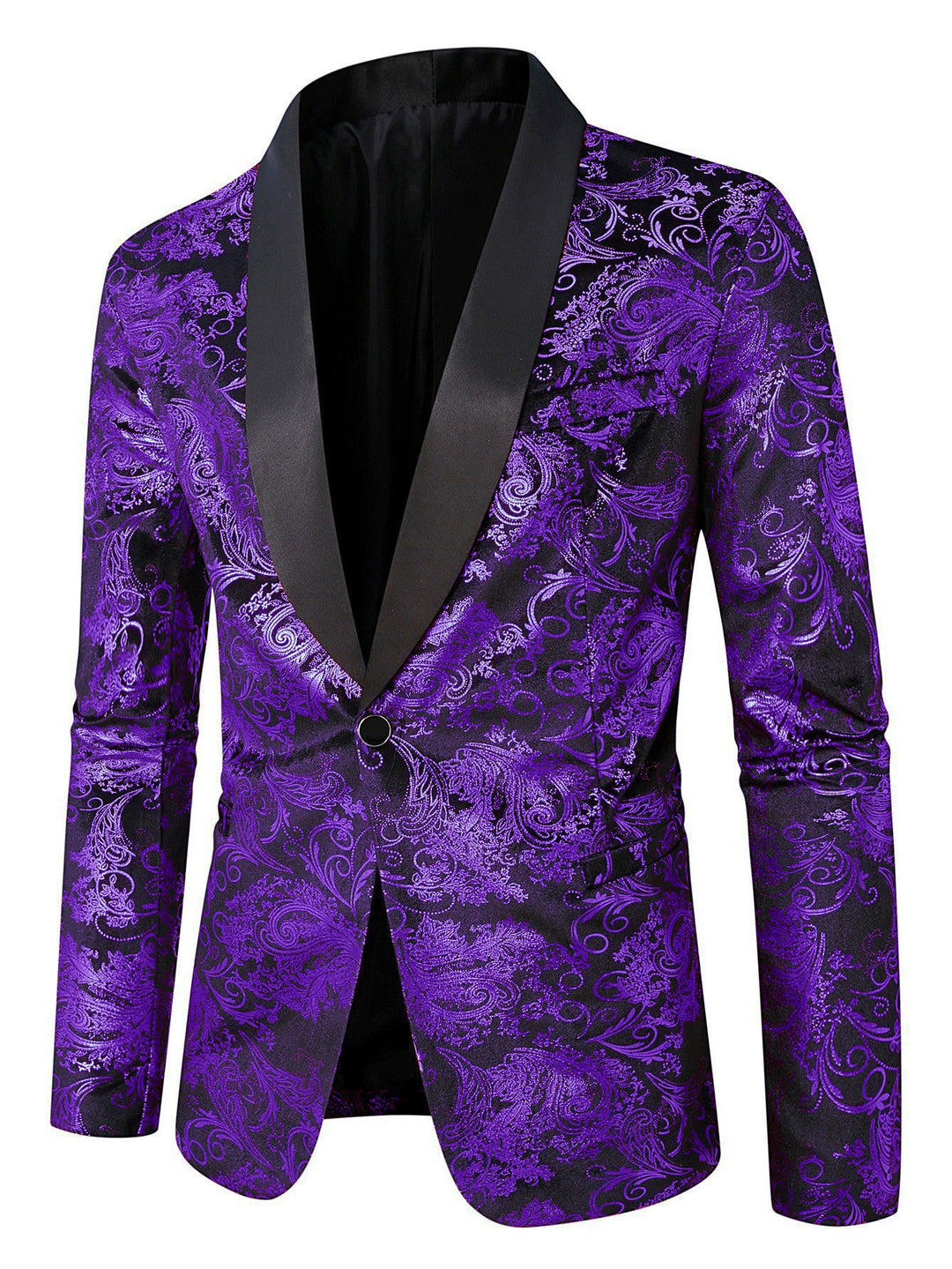 Men's elegant sequin blazer with floral pattern Lisslune