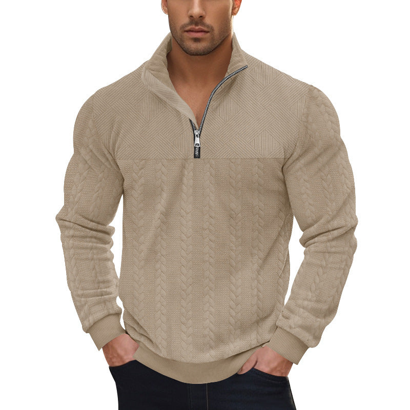 Men's knit sweater with modern zipper and structured design Lisslune