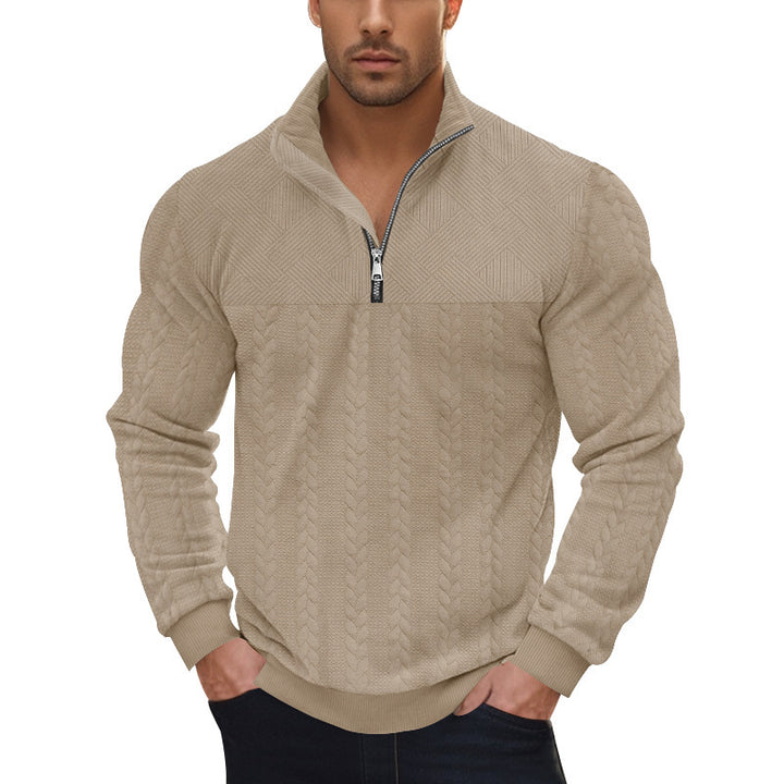 Men's knit sweater with modern zipper and structured design Lisslune