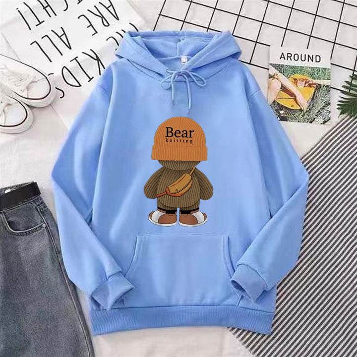 Women's hoodie with playful bear design and high-quality fleece Lisslune