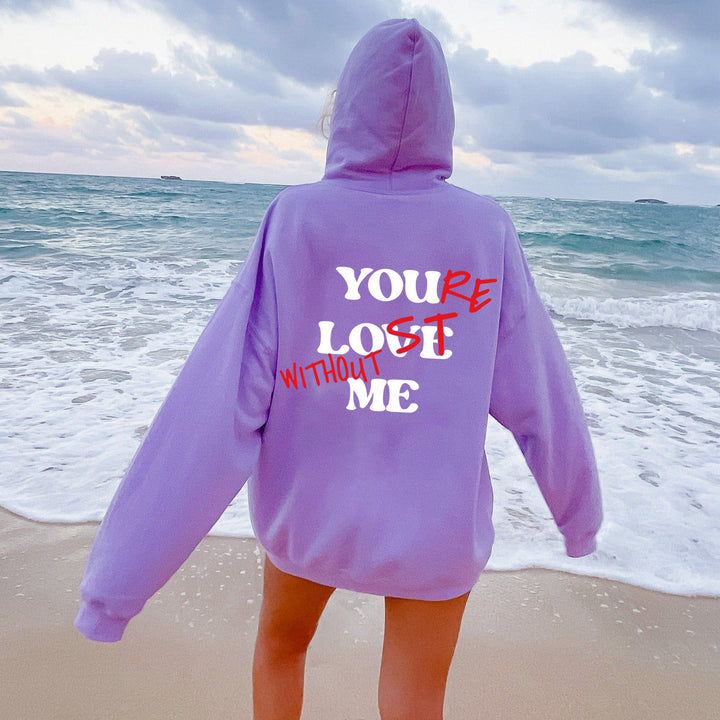 Women Oversized Hoodie with Inspirational Print Lisslune
