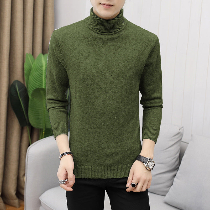Men's stylish turtleneck sweater with fine structure Lisslune