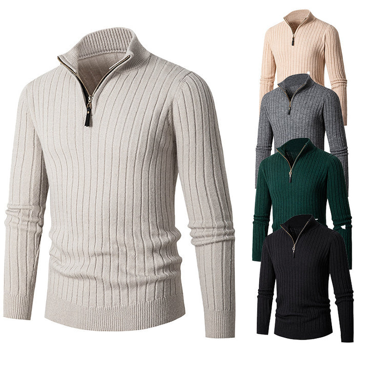 Men's High-Quality Sweater with Zipper and Textured Design Lisslune