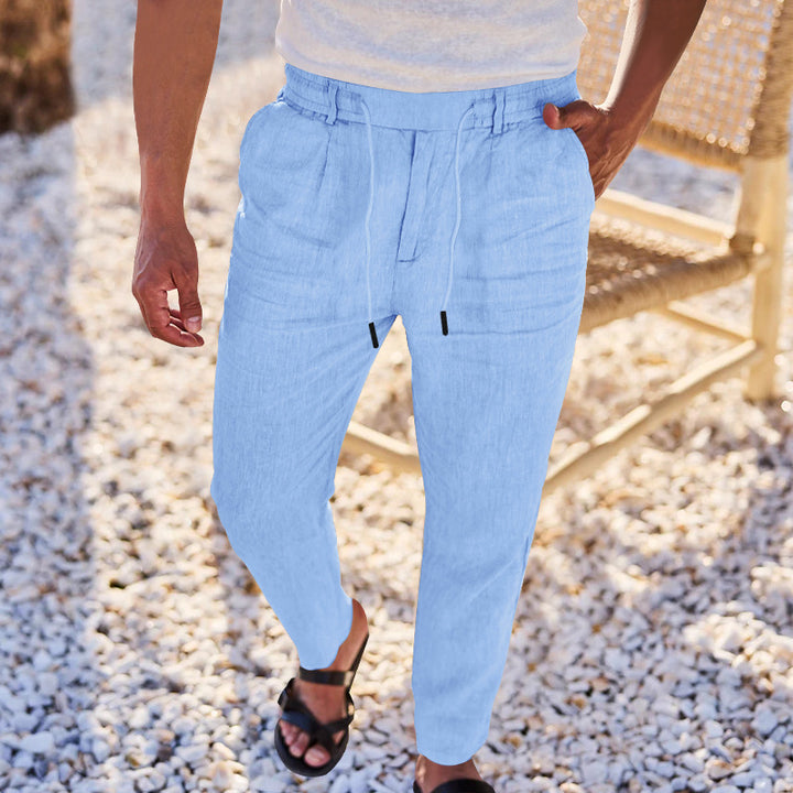 Men's casual joggers with elastic waistband and side pockets Lisslune