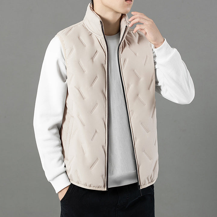 Men's quilted vest with high collar and elastic inserts Lisslune