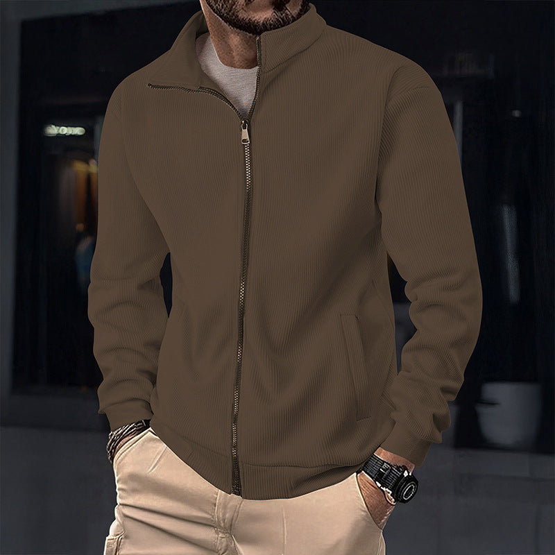 Men's Stylish Jacket with Zipper and High Collar Lisslune