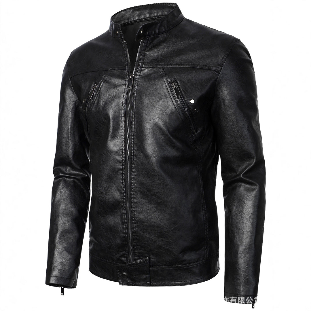 Men's Leather Jacket with Fashionable Design and Practical Pockets Lisslune