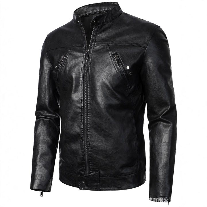 Men's Leather Jacket with Fashionable Design and Practical Pockets Lisslune