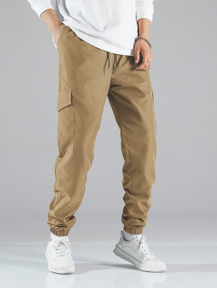 Men's cargo pants with elastic waistband and practical side pockets Lisslune