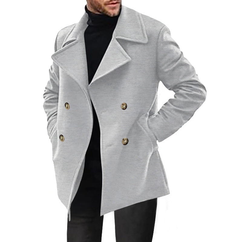 Men's classic peacoat with stylish lapels and elegant button details Lisslune