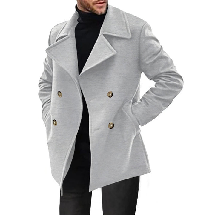 Men's classic peacoat with stylish lapels and elegant button details Lisslune