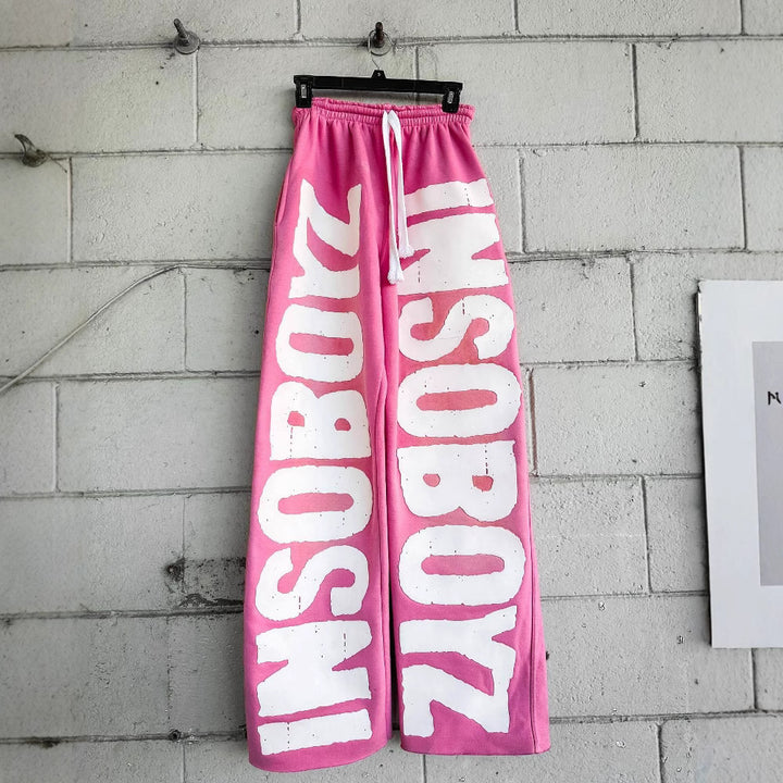 Women's casual pants with trendy statement print Lisslune