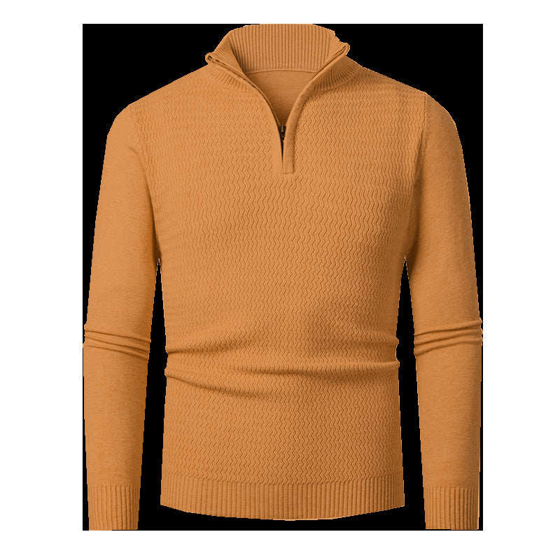 Men's knit sweater with high collar and textured design Lisslune