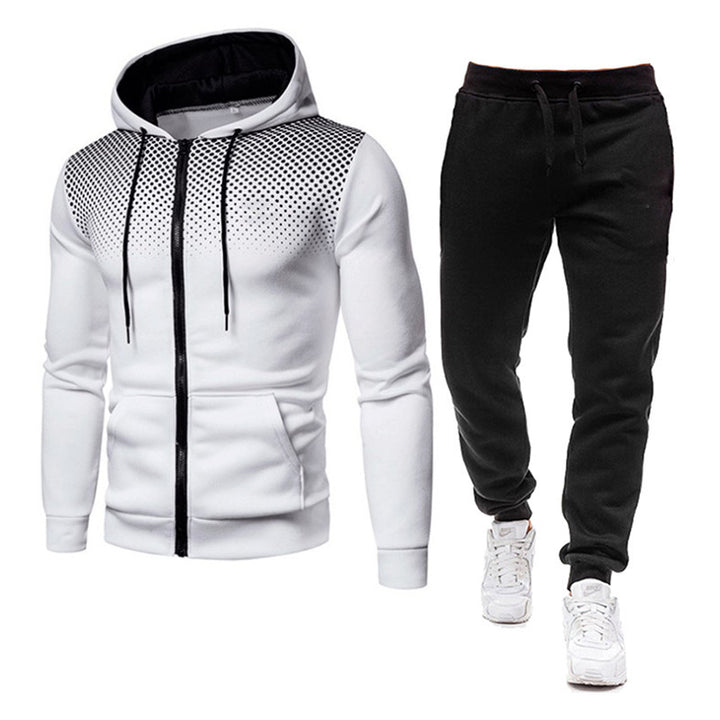Men's Sporty Hooded Sweatshirt Jacket with Innovative Design and Comfortable Jogging Pants Lisslune