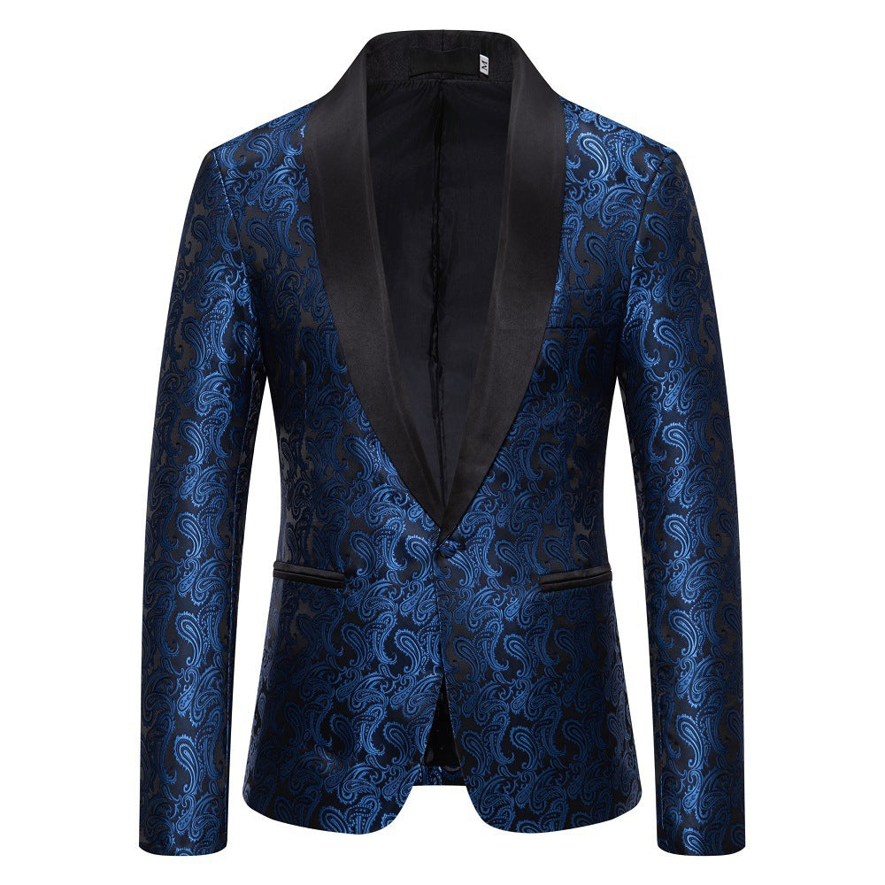 Men's elegant tuxedo blazer with floral jacquard pattern Lisslune