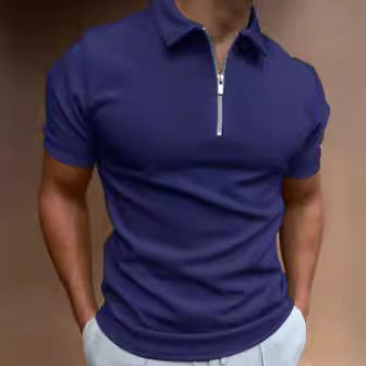 Men's polo shirt with modern stand-up collar and zipper Lisslune