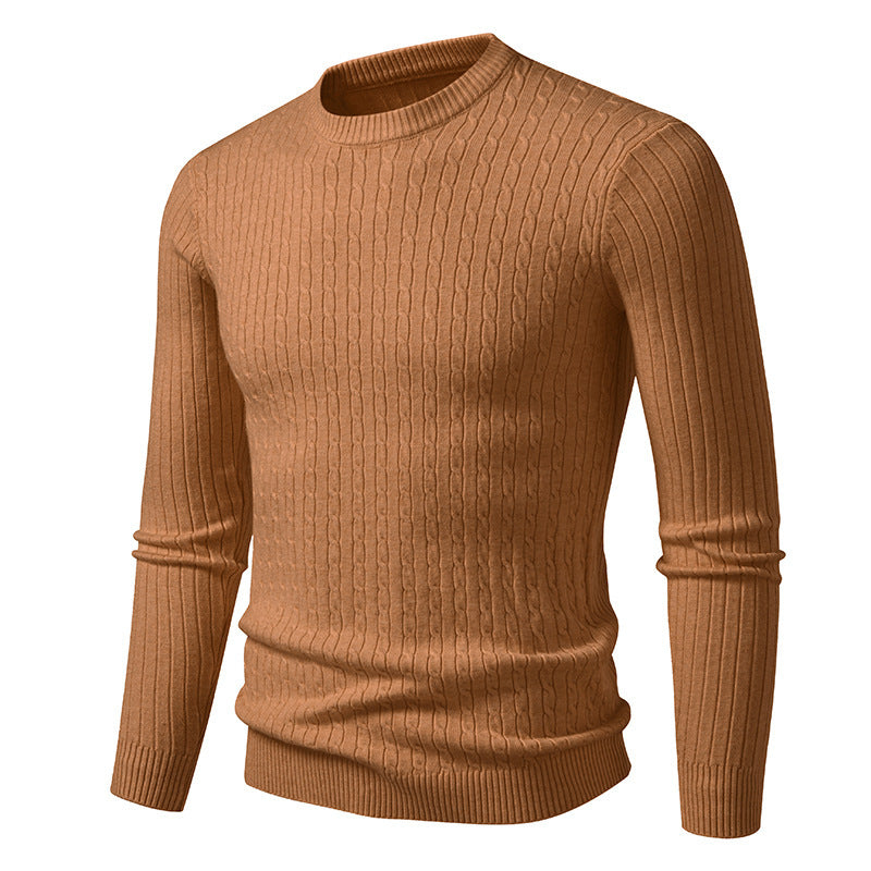 Men's chunky knit sweater with elegant cable pattern Lisslune