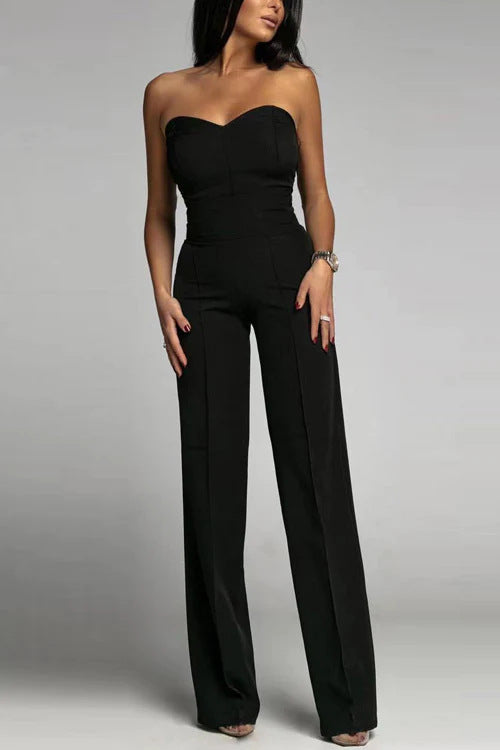 Ladies elegant jumpsuit with off-shoulder design and wide leg Lisslune