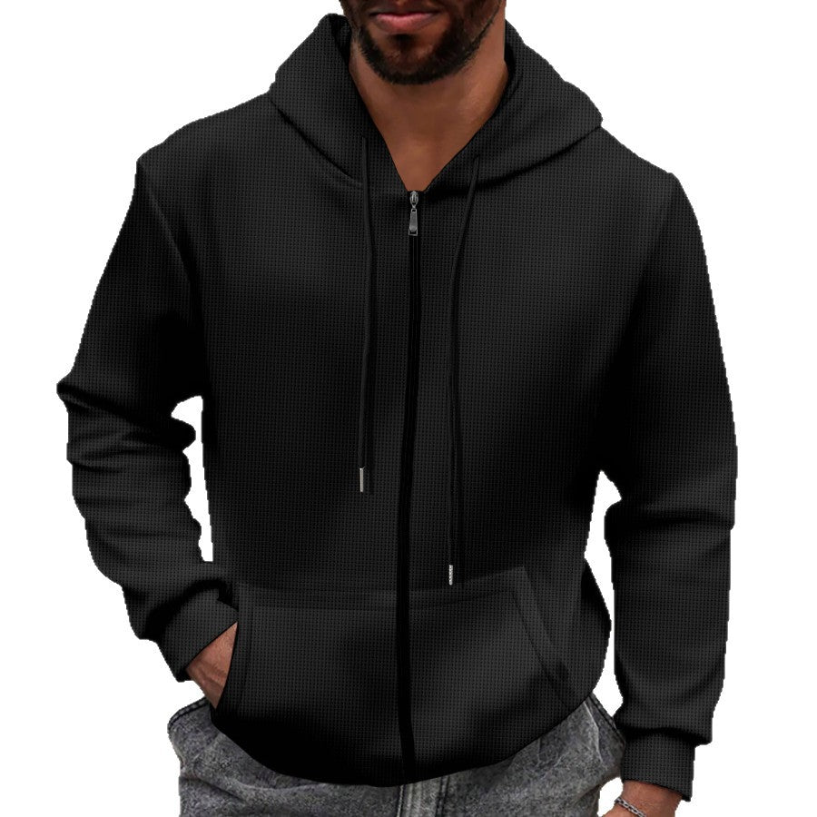 Men's hooded sweatshirt with zipper and practical pockets Lisslune