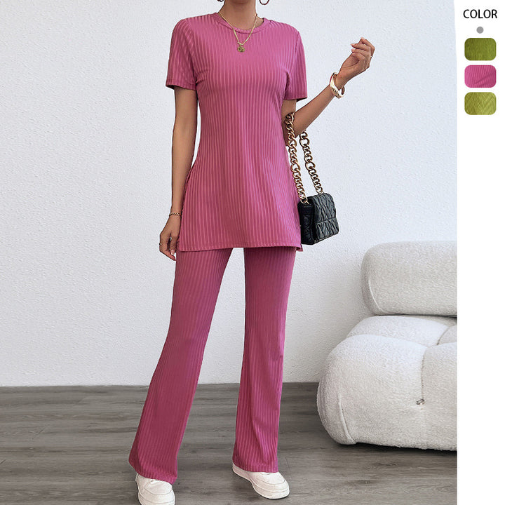 Women's casual two-piece set in a modern ribbed look with high wearing comfort Lisslune