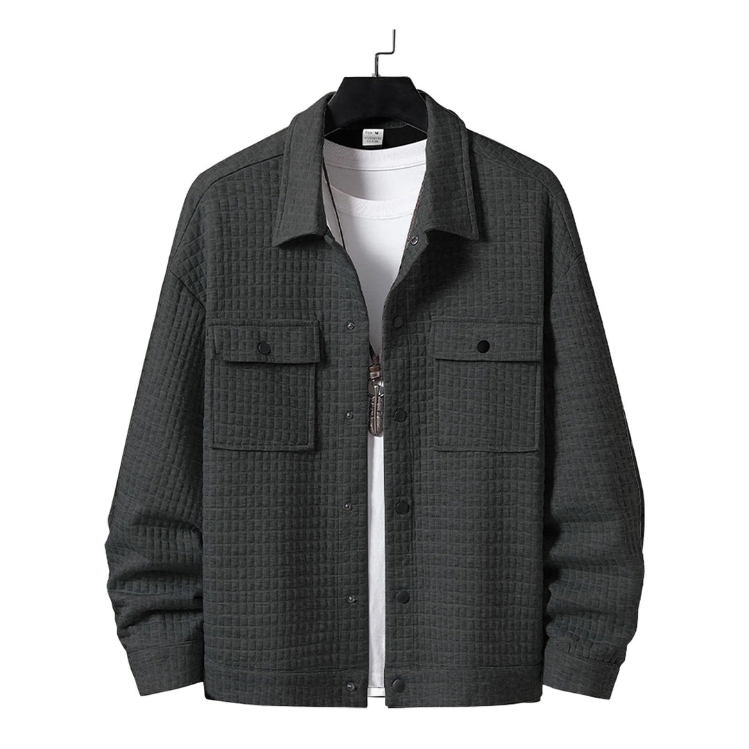 Men's casual shirt jacket with textured fabric and practical pockets Lisslune