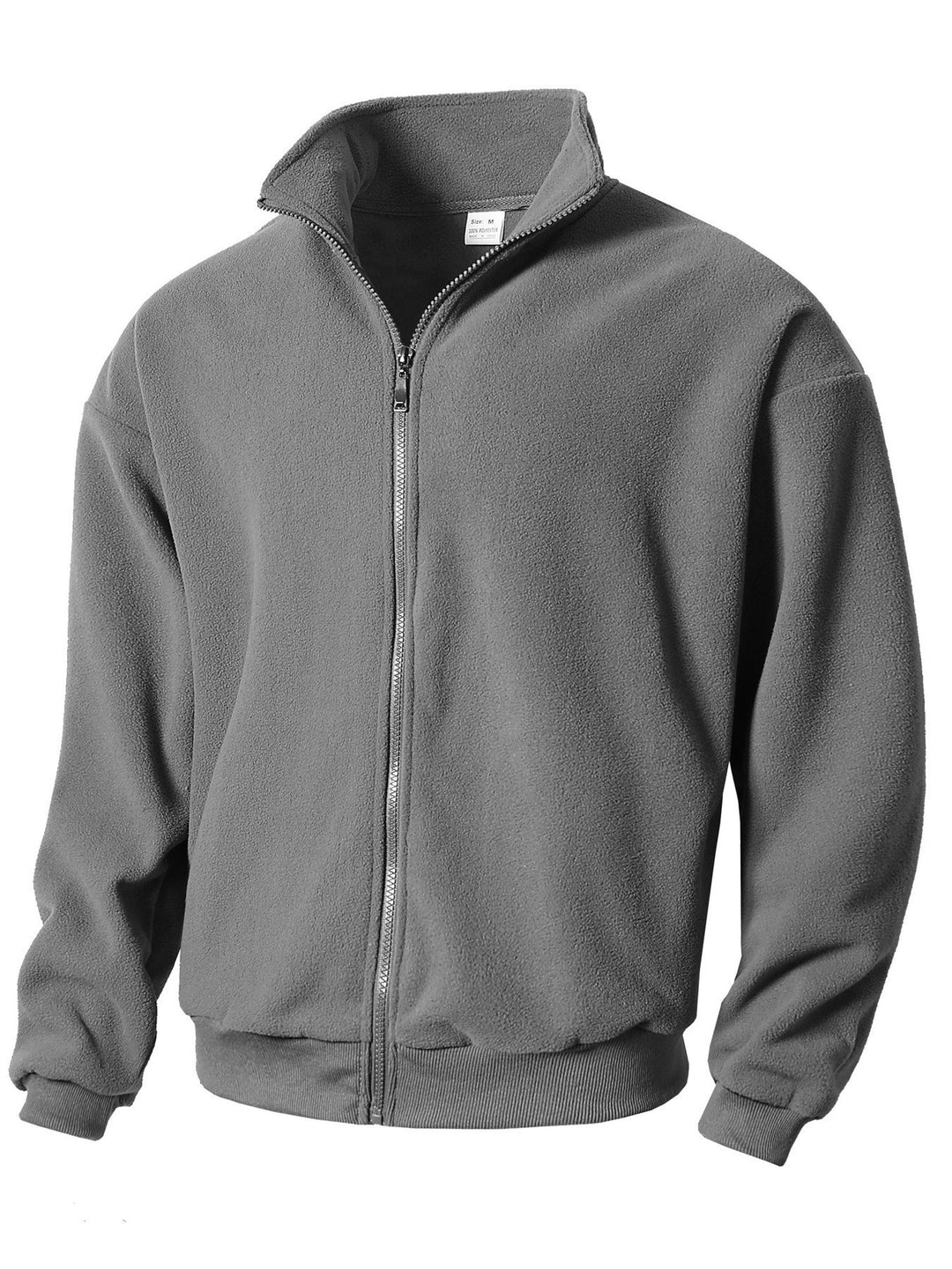 Men's fleece jacket with high collar and zipper Lisslune