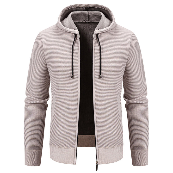 Men's modern hooded jacket with textured design and practical pockets Lisslune